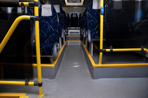 Golv på svensk buss.